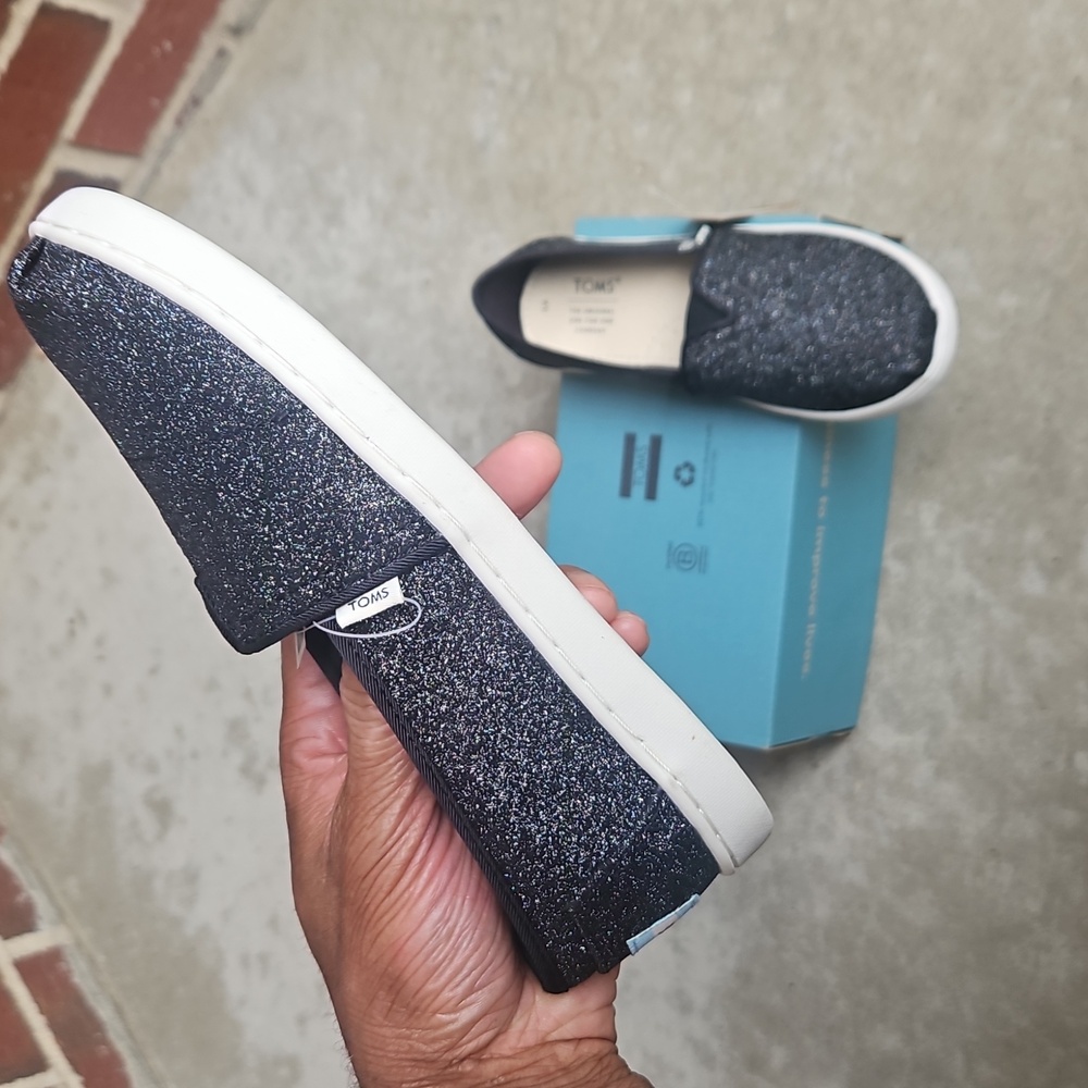 NWT TOMS Kid's Black Slip-On Shoes